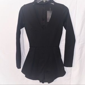 Fashion Nova Black Sexy Romper